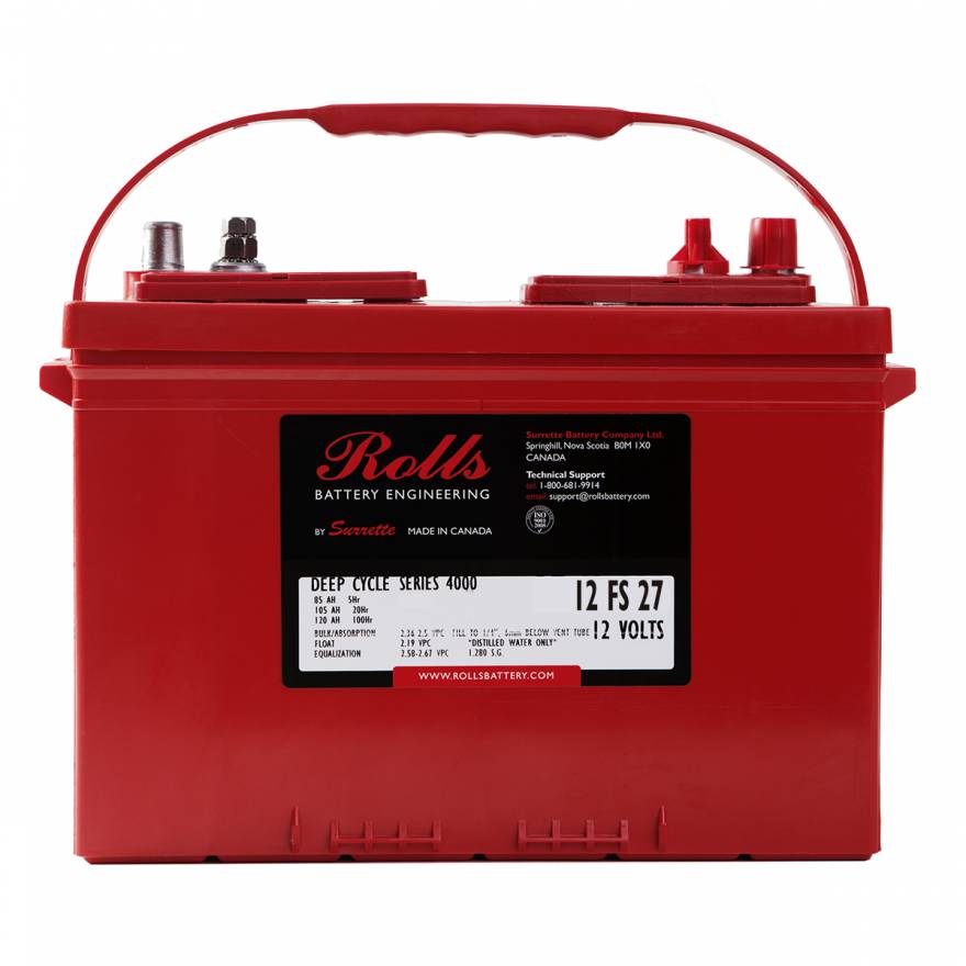12 FS 27 Deep Cycle Battery Gr 27 DT 12V 105Ah 185RC Rolls