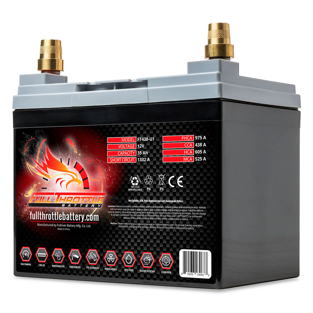 FT438-U1 Motorsports Battery AGM Group U1 12V 35Ah 438CCA
