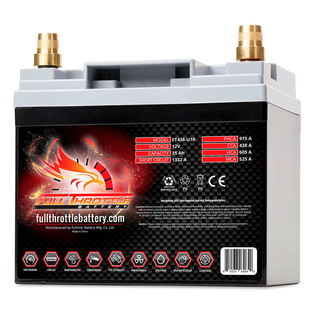 FT438-U1R Motorsports Battery AGM Group U1R 12V 35Ah 438CCA