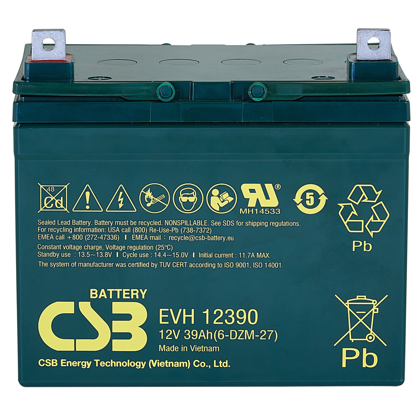 EVH12390 High Rate AGM Battery 12V 39Ah