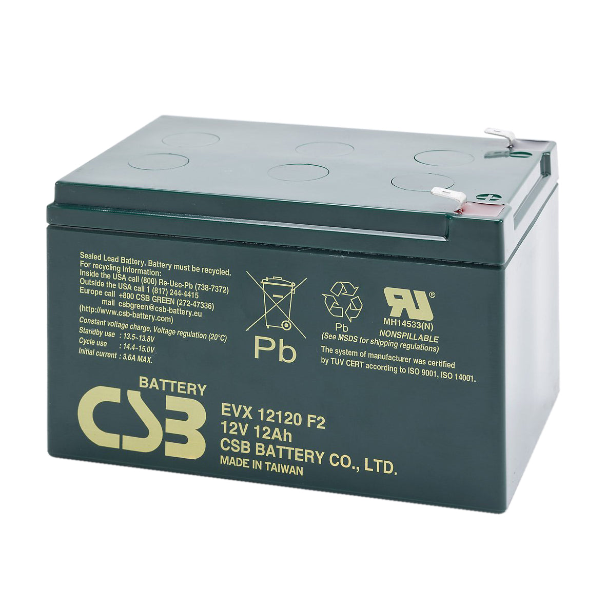 EVX12120F2 High Rate AGM Battery 12V 12Ah