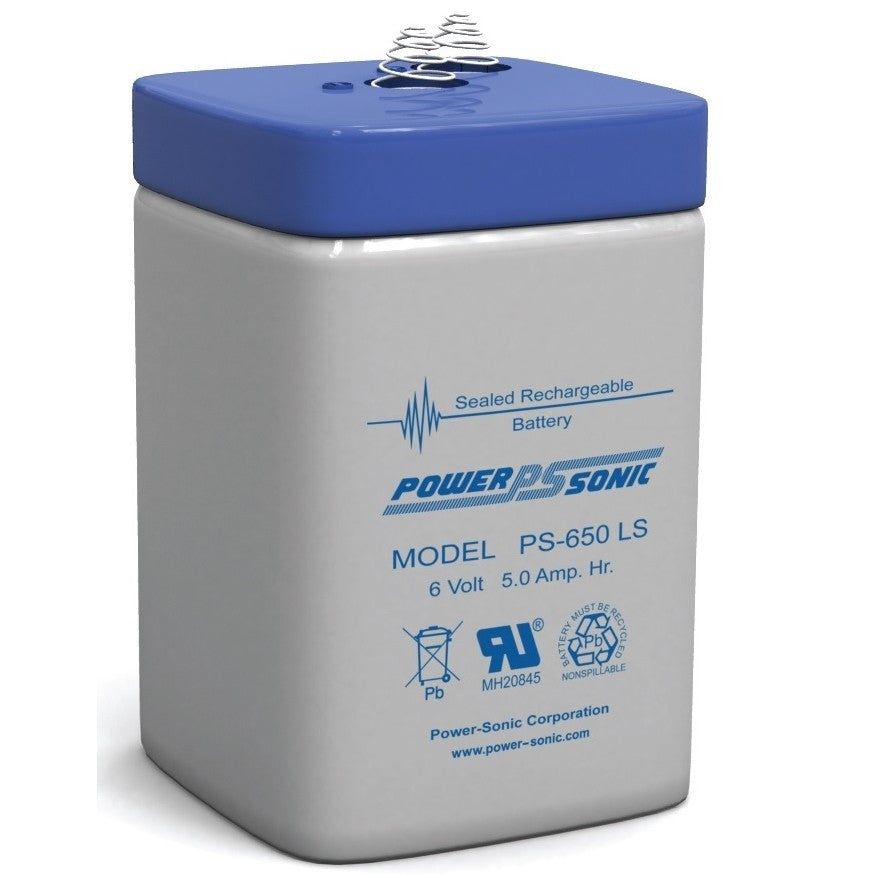 PS-650LS AGM Battery 6V 5Ah Spring Terminals