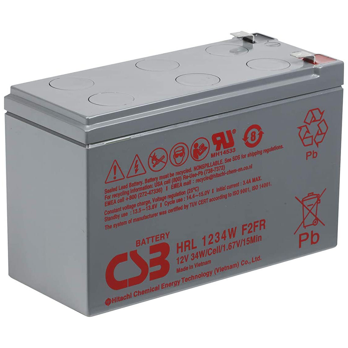 HRL1234WF2FR AGM Battery 12V 9Ah Flame Retardant
