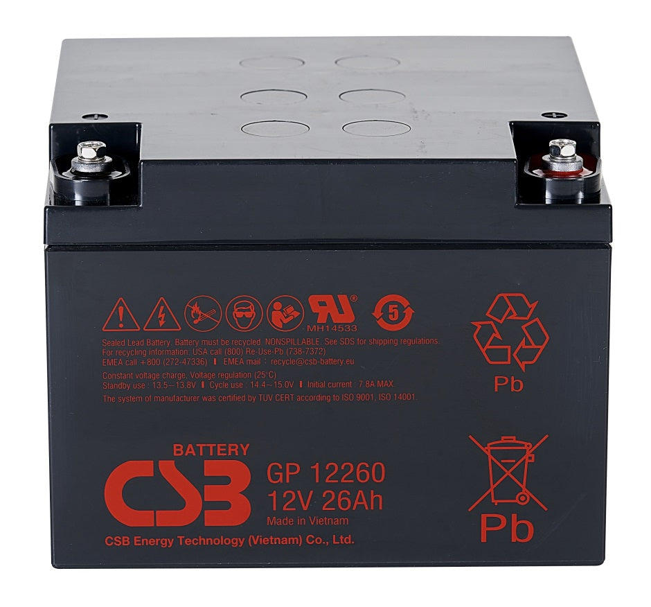 GP12260IFR AGM Battery 12V 26Ah Flame Retardant