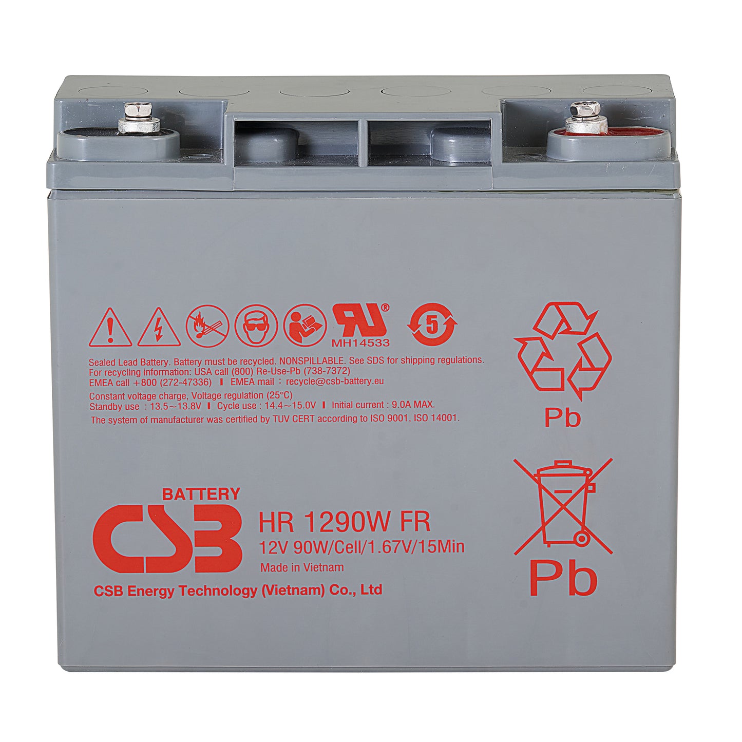 HR1290WFR AGM Battery 12V 23Ah Flame Retardant
