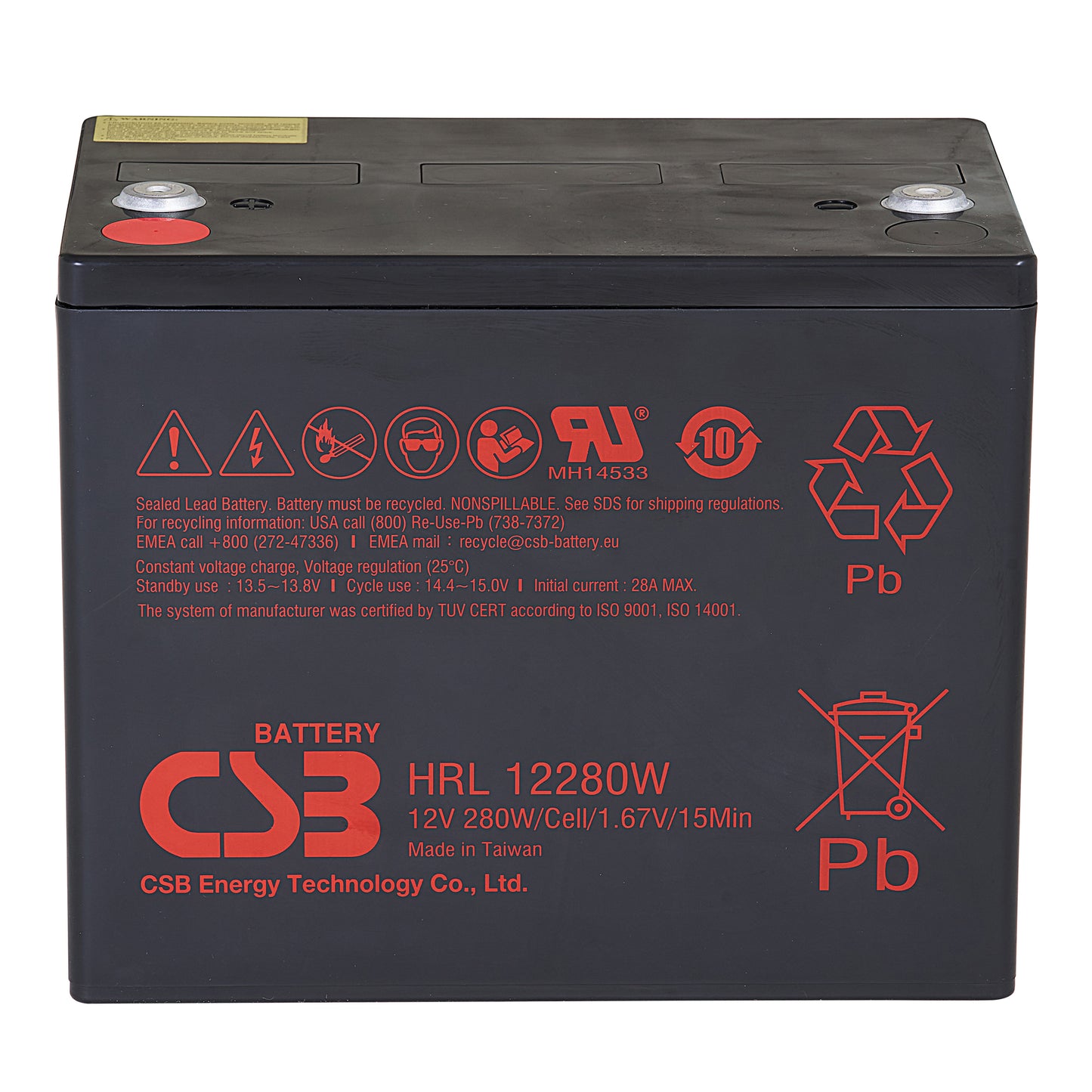 HRL12280WFR AGM Battery Gr 24 12V 75Ah Flame Retardant