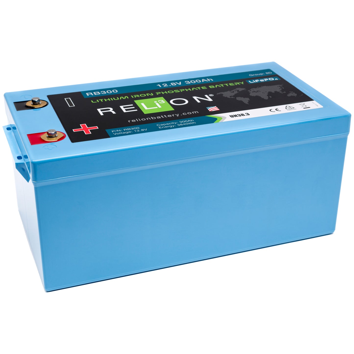 RB300 LiFePO4 Battery Gr 8D 12V 300Ah 0.3C