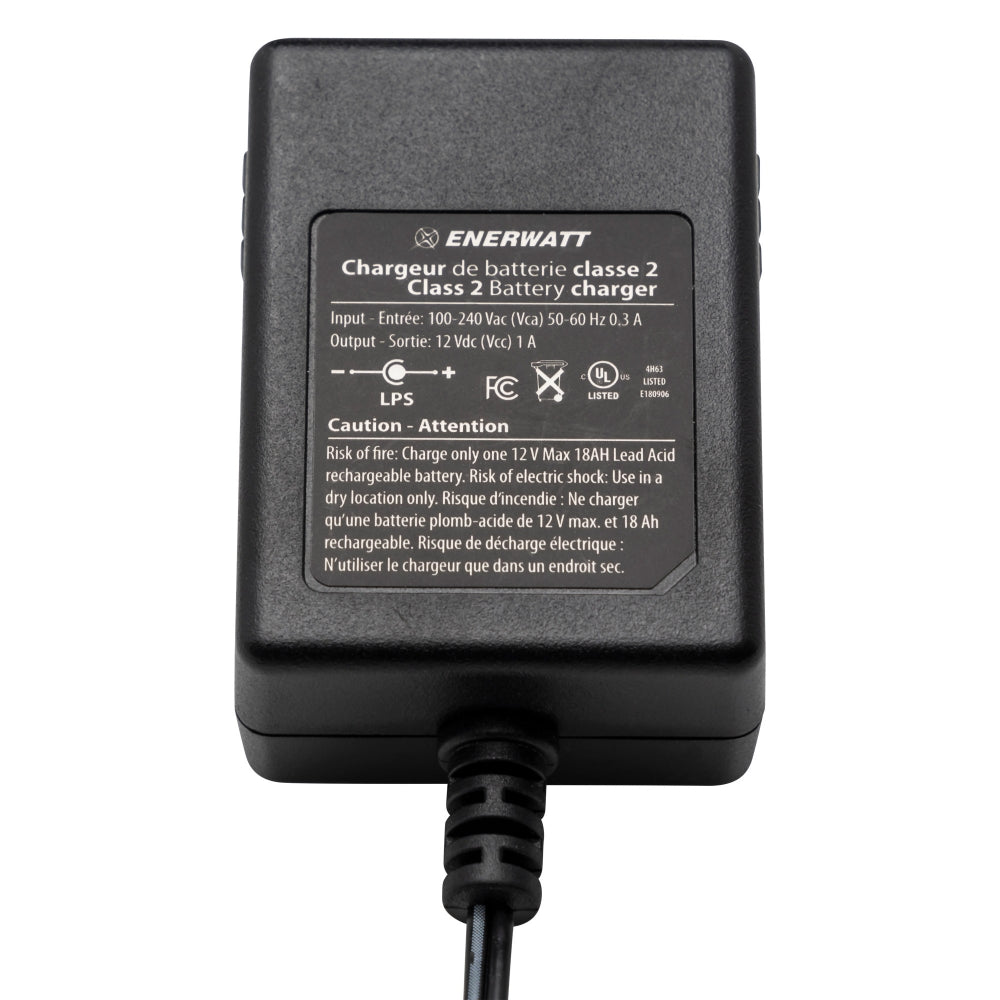 EWC12-1 Enerwatt 12V 1A Automatic Charger with Clips