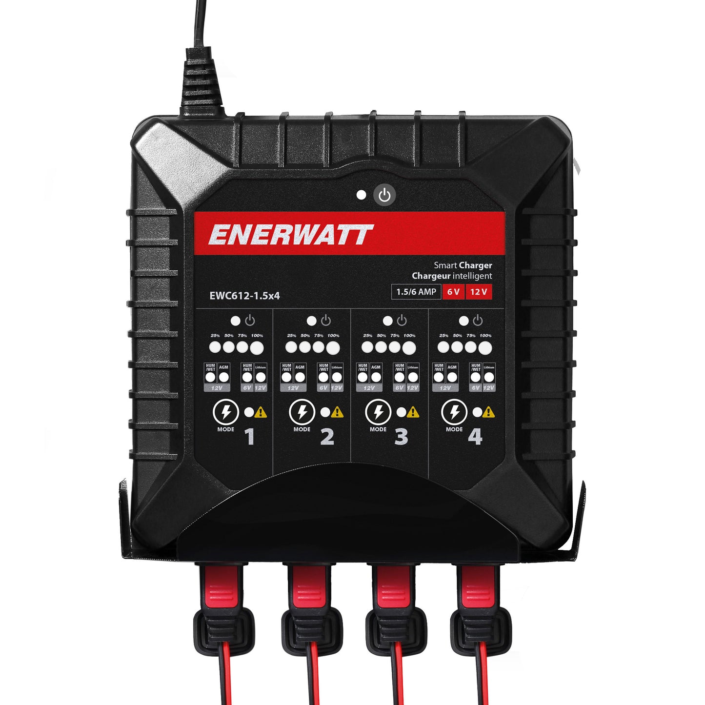 EWC612-1.5x4 Enerwatt 6/12V 1.5A x 4 Smart Charger for Pb and Lithium