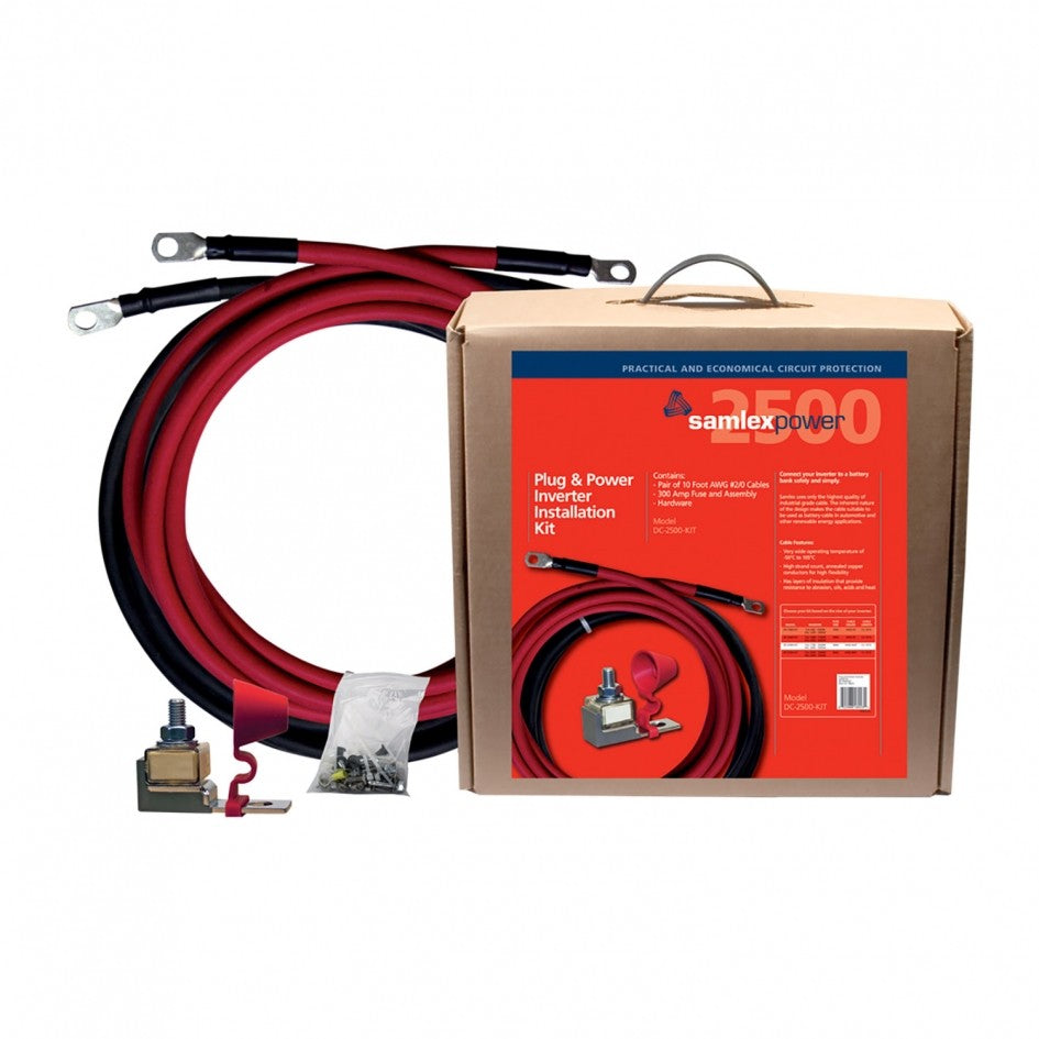 DC-2500-KIT Inverter DC Installation Kit 12V 2/0AWG 10' 300A