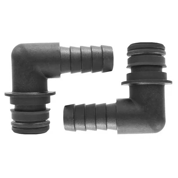 1877K-2222E — ½" Elbow Hose Barb Fitting for 2–5 GPM Jabsco Pumps