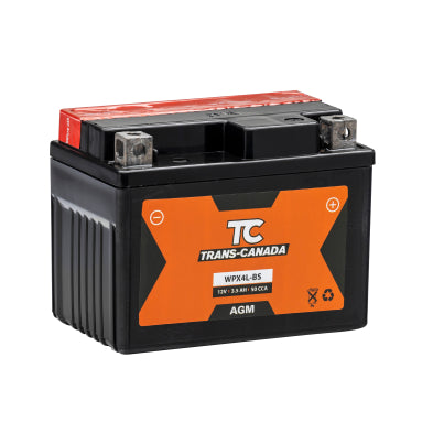 Trans-Canada WPX4L-BS — 12V 3.5Ah 50 CCA AGM Powersport Battery