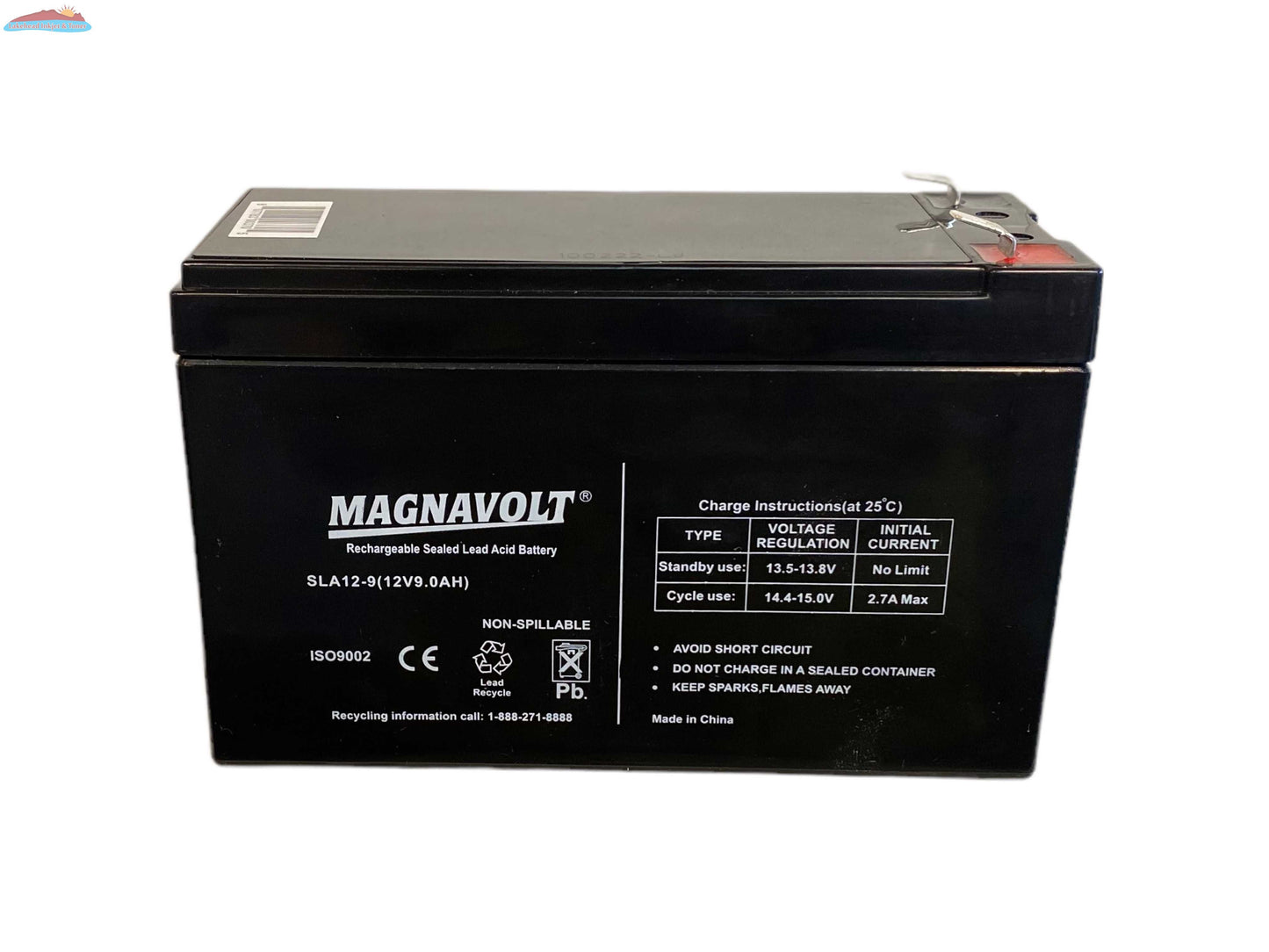 Magnavolt 12V/9AH Sealed Lead Acid Battery Magnacharge