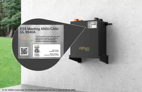 Set of two 51.2V 100Ah batteries – UL9540 certified