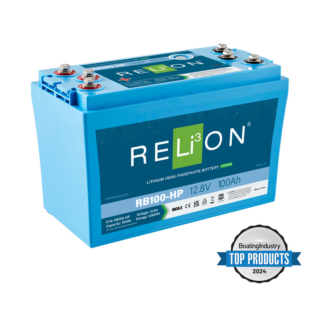 RELiON RB100HP - Batterie marine au lithium 12V 100Ah à double usage