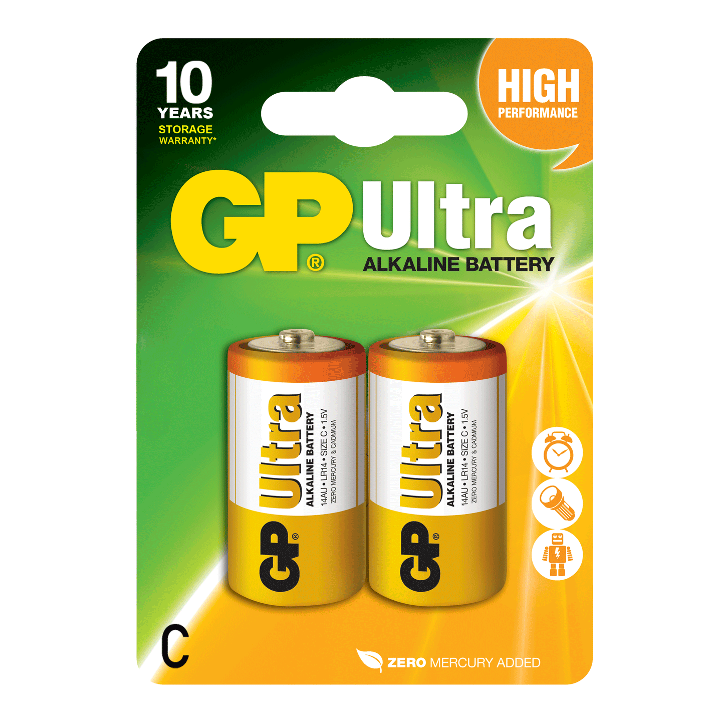 GP14AU-2UE2 C Alkaline Battery GP Ultra (Pkg of 2)