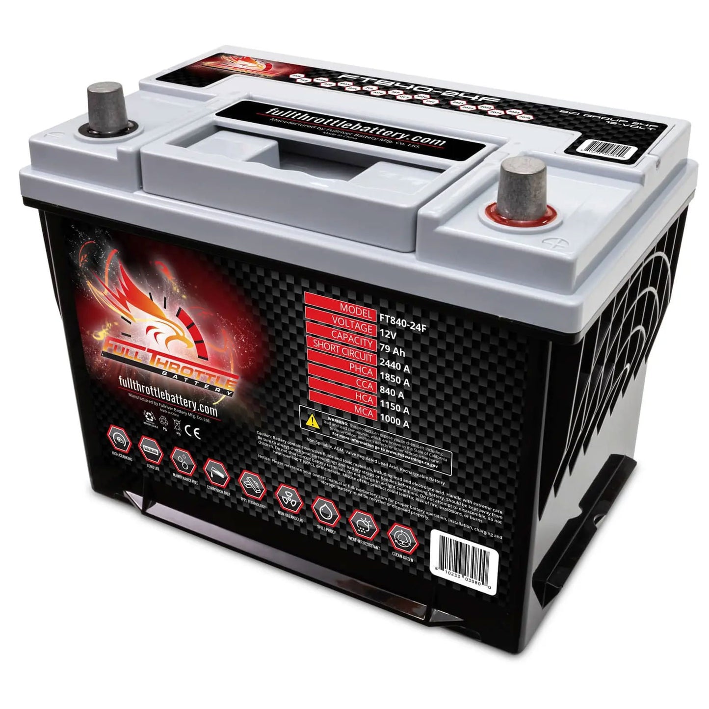 FT840-24F Cranking Battery (AGM) Group 24F 12V