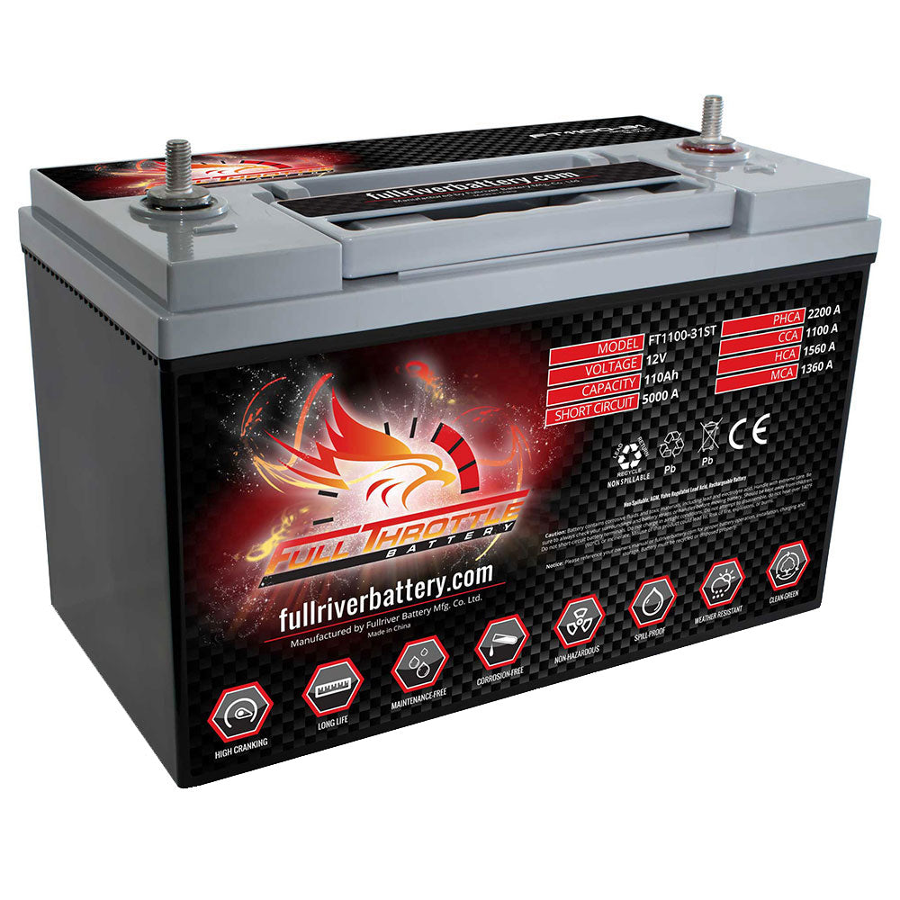FT1100-31ST Cranking Battery (AGM) Group 31 Stud 12V