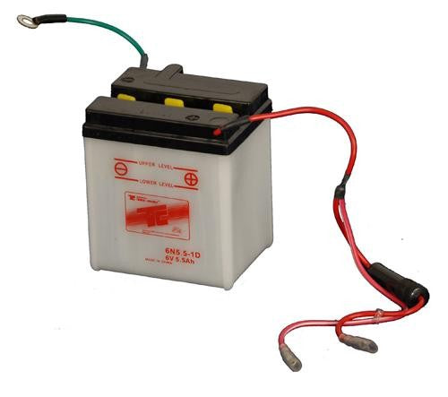 6N5.5-1D Motorsports Battery (Flooded) 6V 5.5Ah