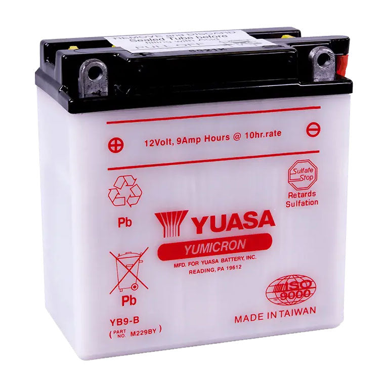 Yuasa YB9-B — 12V 9Ah 130 CCA Flooded Powersport Battery