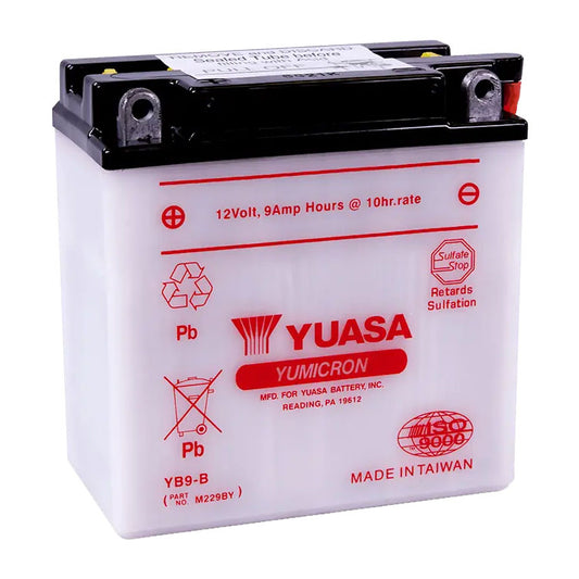 Yuasa YB9-B — 12V 9Ah 130 CCA Flooded Powersport Battery