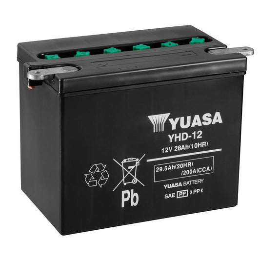 Yuasa YHD-12 — 12V 29Ah 200 CCA Flooded Powersport Battery