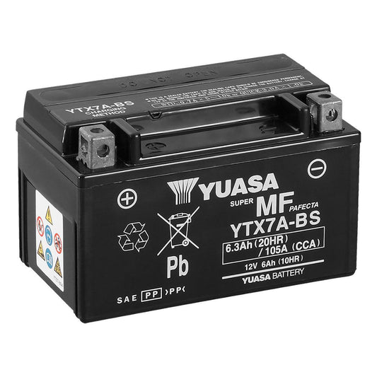 YTX7A-BS Motorsports Battery AGM 12V 6Ah 105CCA (Acid Bottle Supplied)