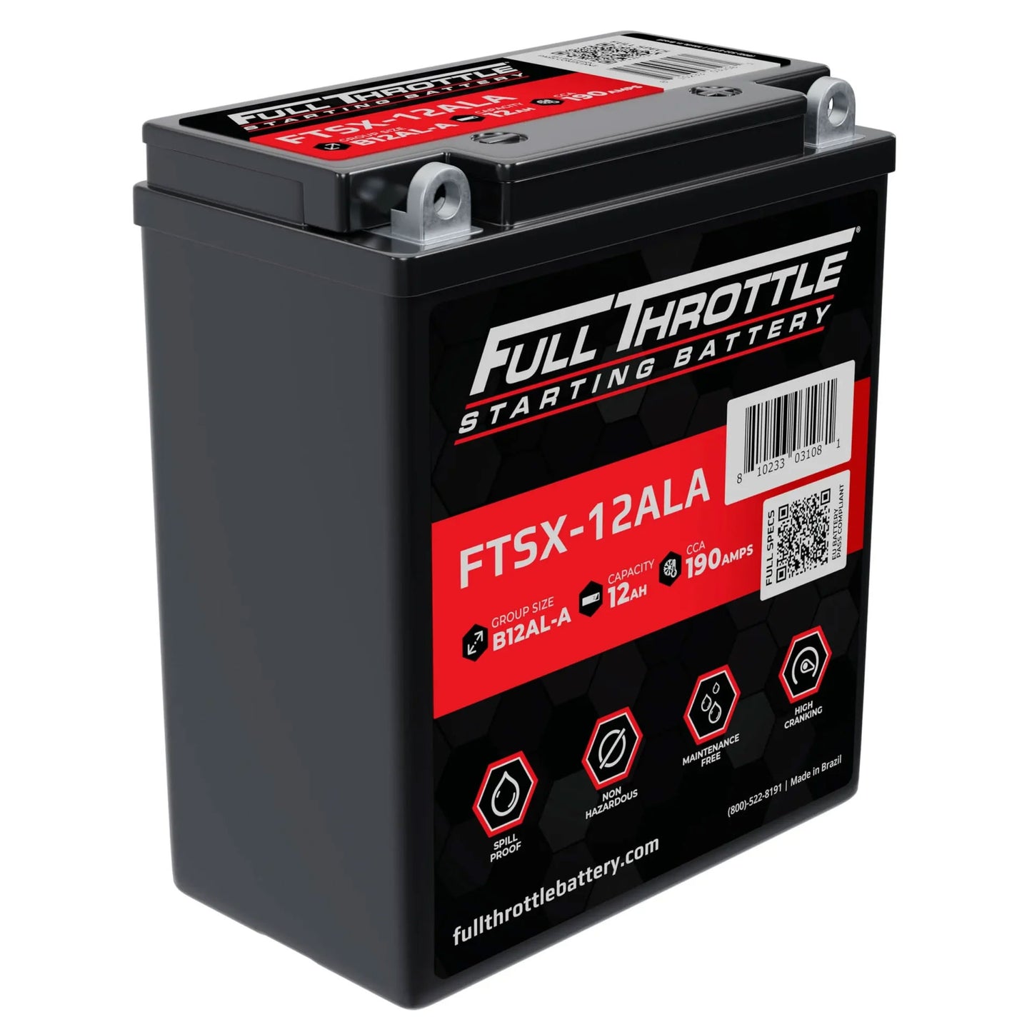 FTSX-12ALA Motorsports Battery AGM 12V 12Ah 190CCA