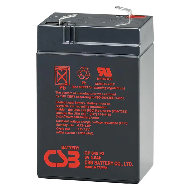 GP645F2 AGM Battery 6V 4.5Ah