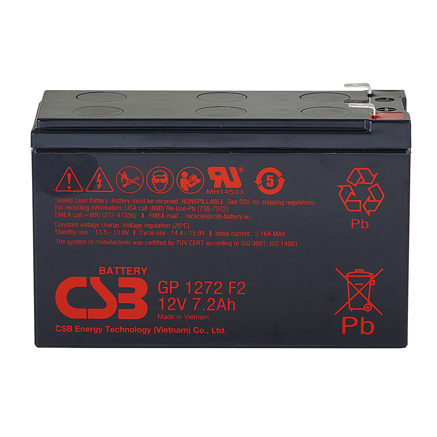 GP1272F2FR AGM Battery 12V 8Ah Flame Retardant