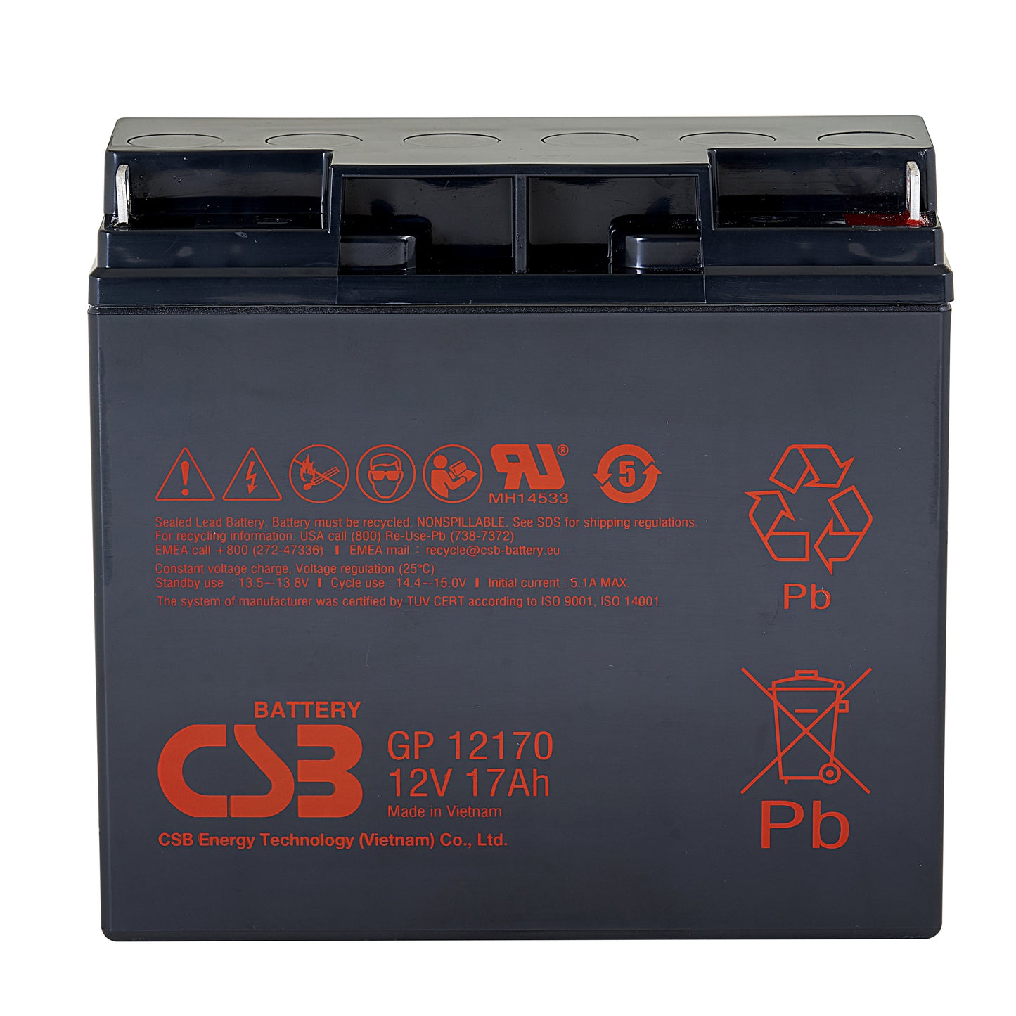 GP12170FR AGM Battery — 12V 17Ah Flame Retardant