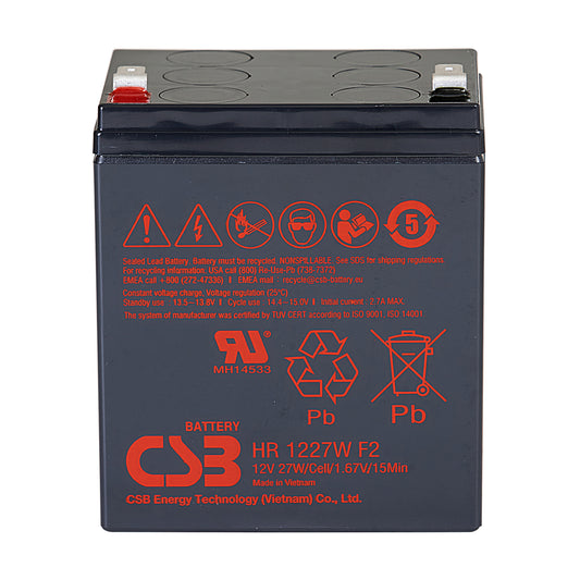 HR1227WF2FR AGM Battery 12V 6.5Ah Flame Retardant