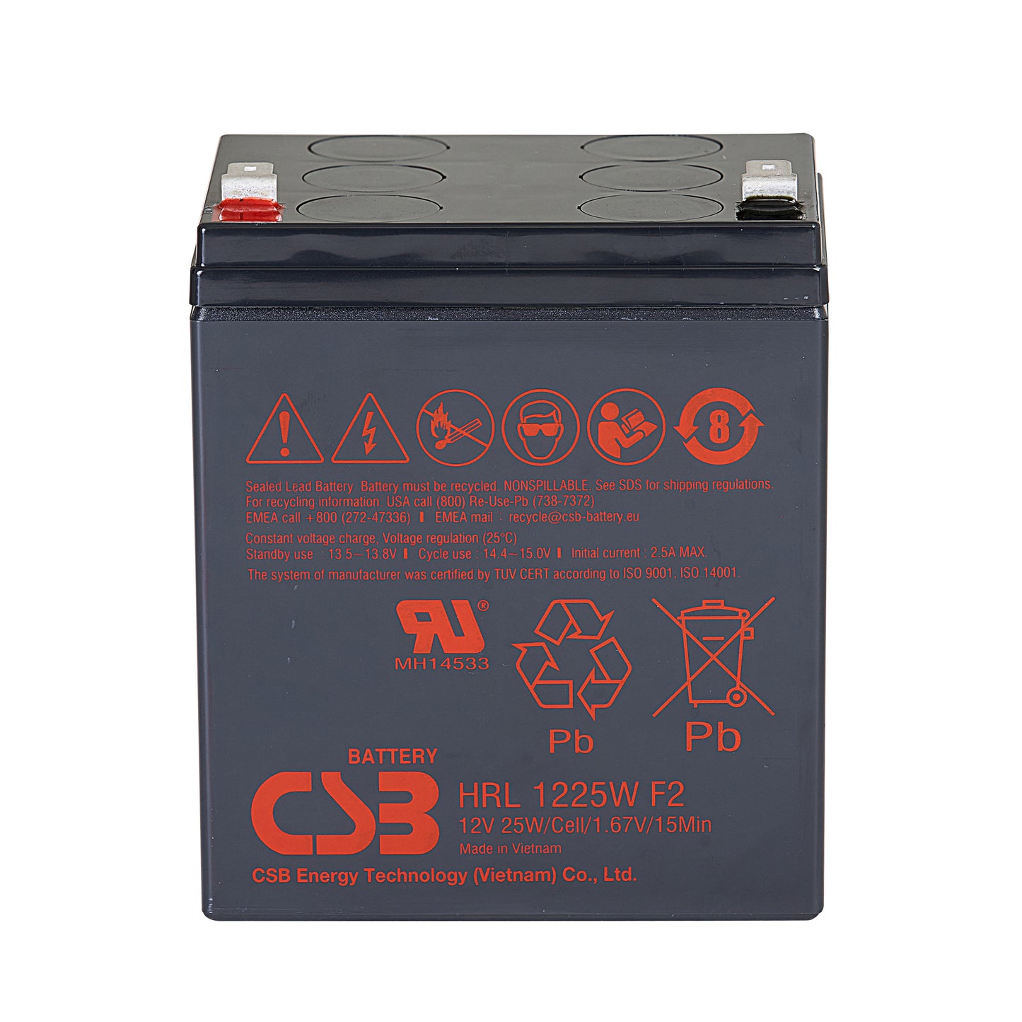 HRL1225WF2FR AGM Battery 12V 5.8Ah Flame Retardant