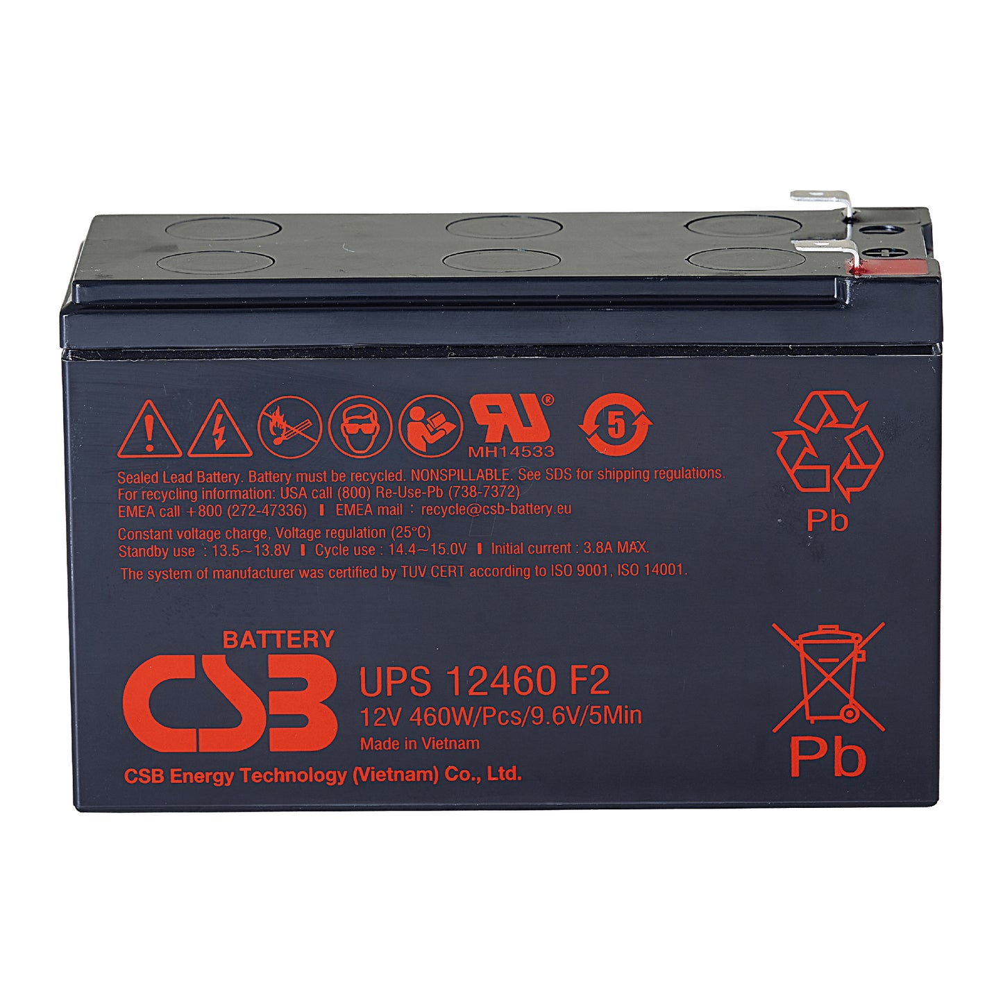 UPS12460F2 AGM Battery 12V 9Ah