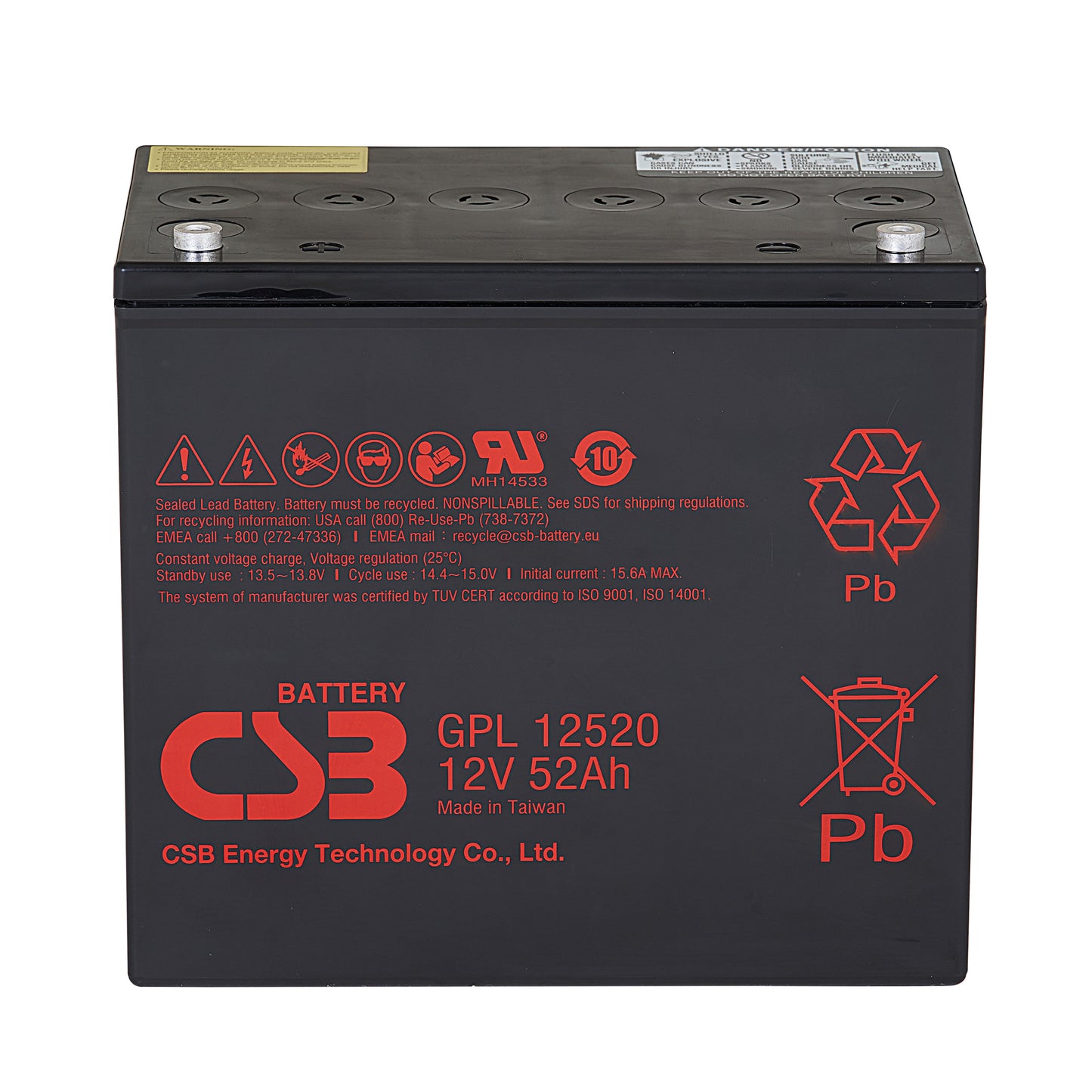 GPL12520 AGM Battery Gr 22NF 12V 52Ah