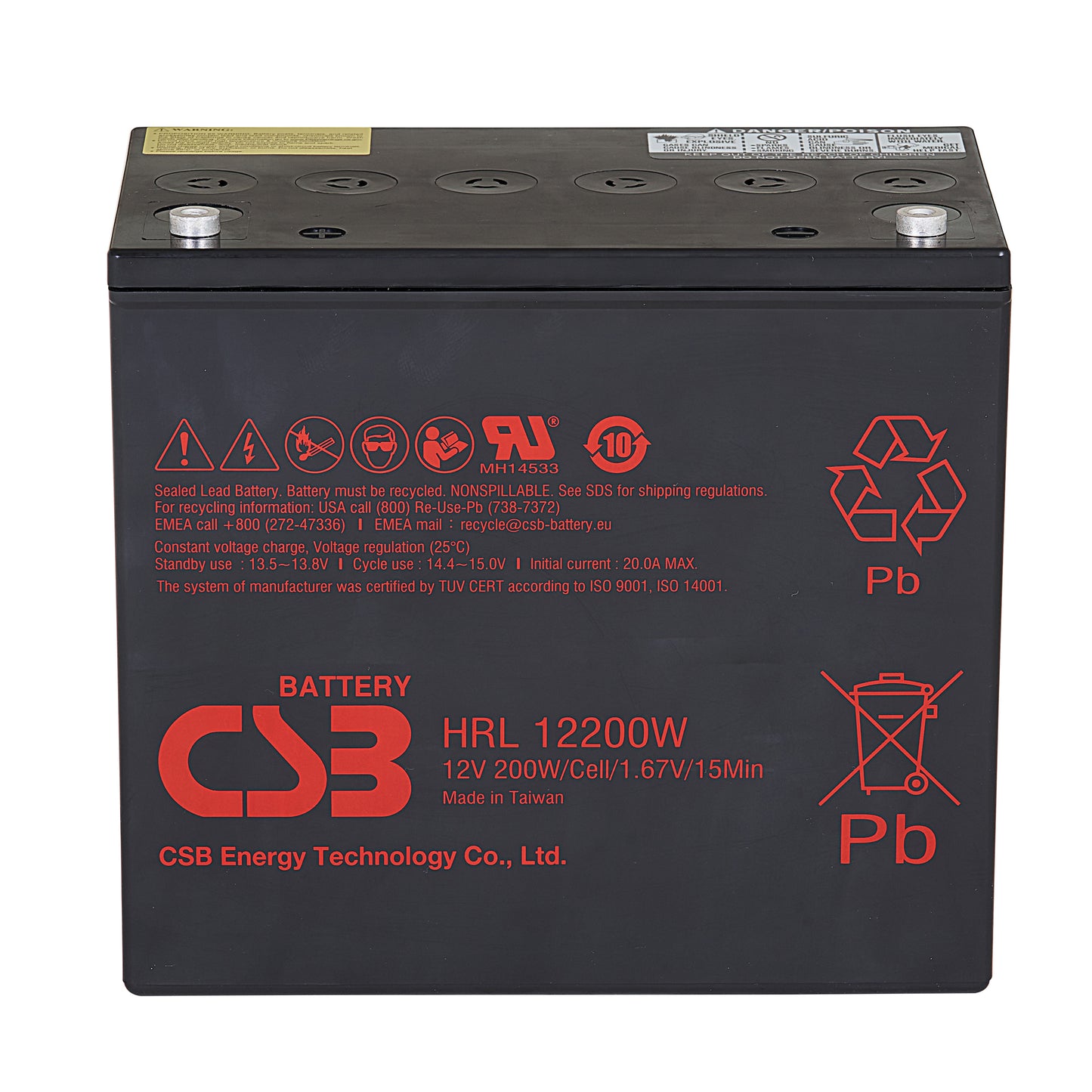 HRL12200WFR AGM Battery Gr 22NF 12V 52Ah Flame Retardant