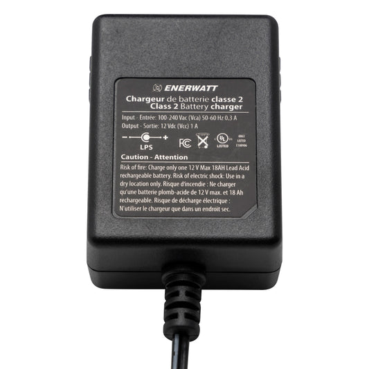 EWC12-1 Enerwatt 12V 1A Automatic Charger with Clips