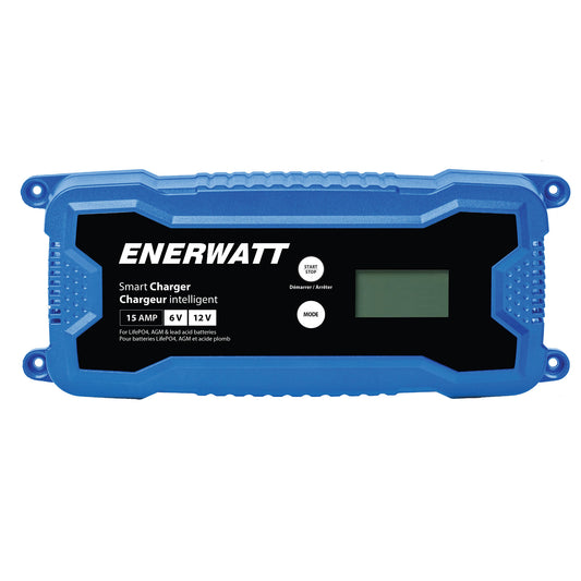 EWC612-15 Enerwatt 6v/12V 15A Smart Charger for Wet/AGM/LiFePO4