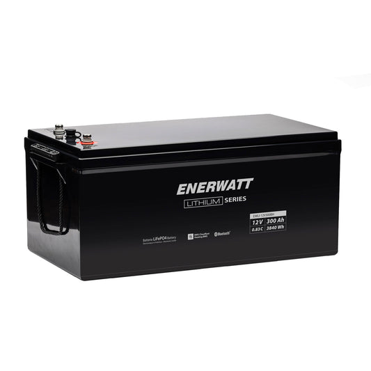 Enerwatt EWLI-12V300BH LiFePO4 Battery GR 8D 12V 300Ah 0.83C Bluetooth and Heated Trans-Canada
