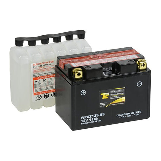 Trans-Canada WPXZ12S-BS Motorsports Battery AGM 12V 11Ah 210CCA (Acid Bottle Supplied)
