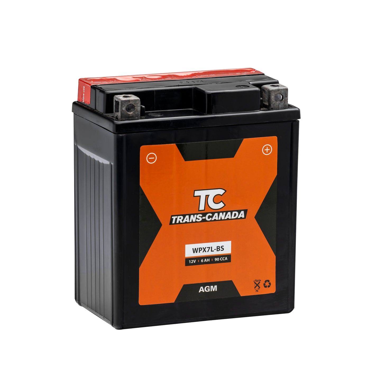 Trans-Canada WPX7L-BS — Batterie Powersport AGM 12V 6Ah 90 CCA