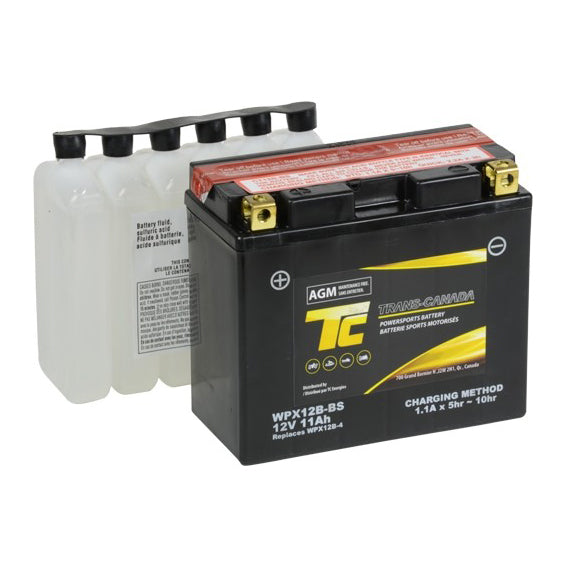 Trans-Canada WPX12B-BS — Batterie Powersport AGM 12V 10Ah 170 CCA