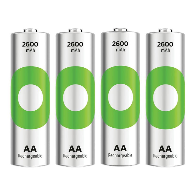 GP270AAHCER21-2TLB4 AA Ni-MH 2600mAh Rechargeable Battery GP ReCyko (Pack of 4)