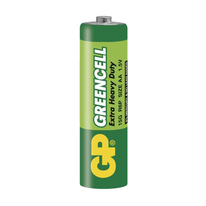 GP15G-2S2 Carbon-Zinc Battery AA 1.5V GP SHD (Bulk, 500 Units per Box)