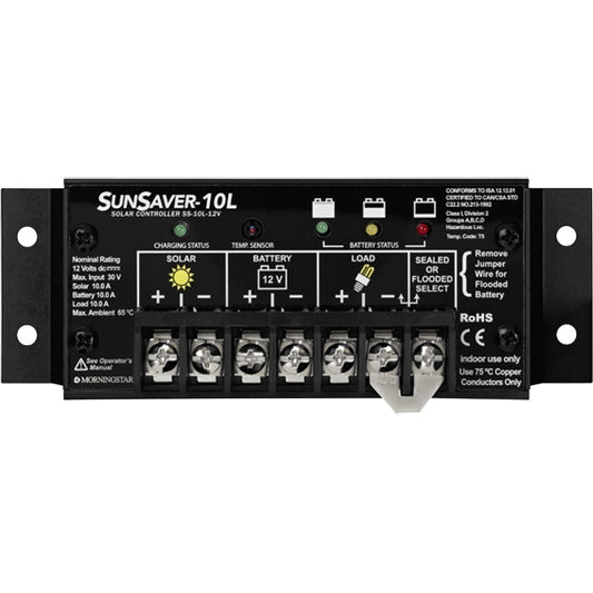 SS-10L-12V Morningstar PWM Solar Charge Controller 12V 10A LVD SunSaver