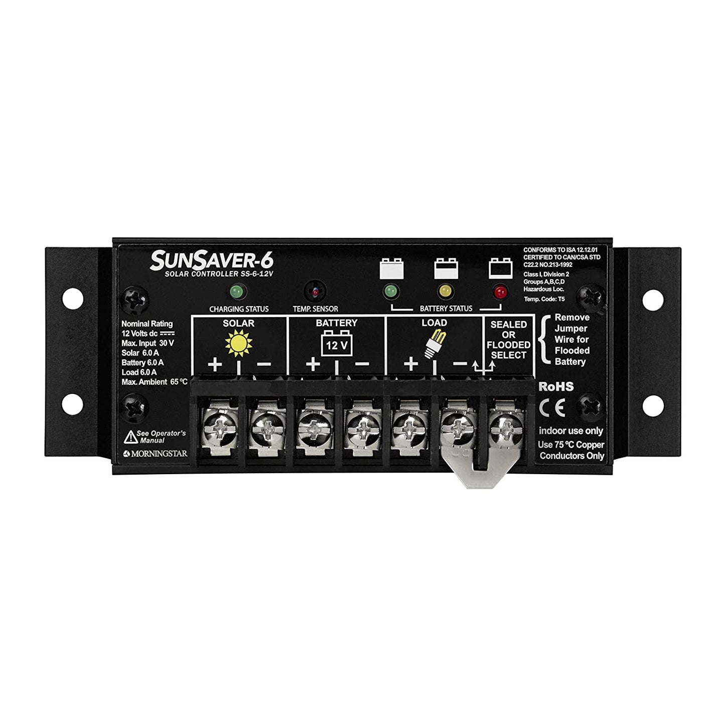 SS-6-12V Morningstar PWM Solar Charge Controller 12V 6A SunSaver