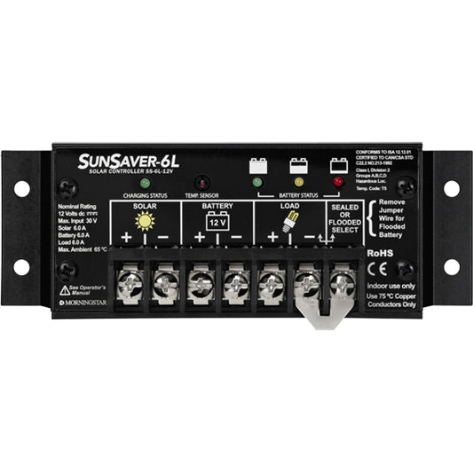 SS-6L-12V Morningstar PWM Solar Charge Controller 12V 6A LVD SunSaver