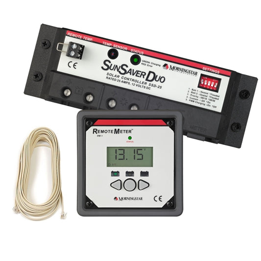 SSD-25RM Morningstar PWM Solar Charge Controller 12V 25A SunSaver Duo with Remote LCD