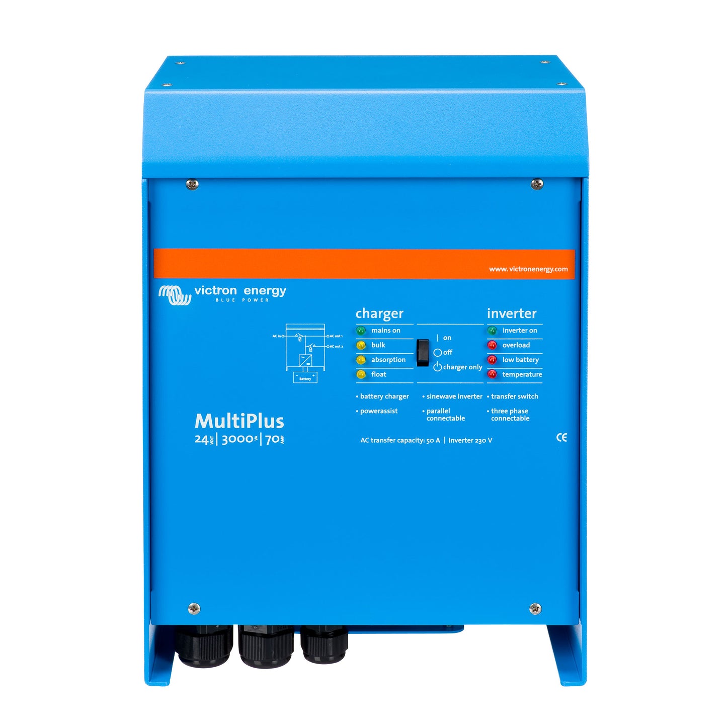 PMP242301102 MultiPlus 24/3000/70-50 120V VE.Bus (UL 1741 & 458) (2400W)
