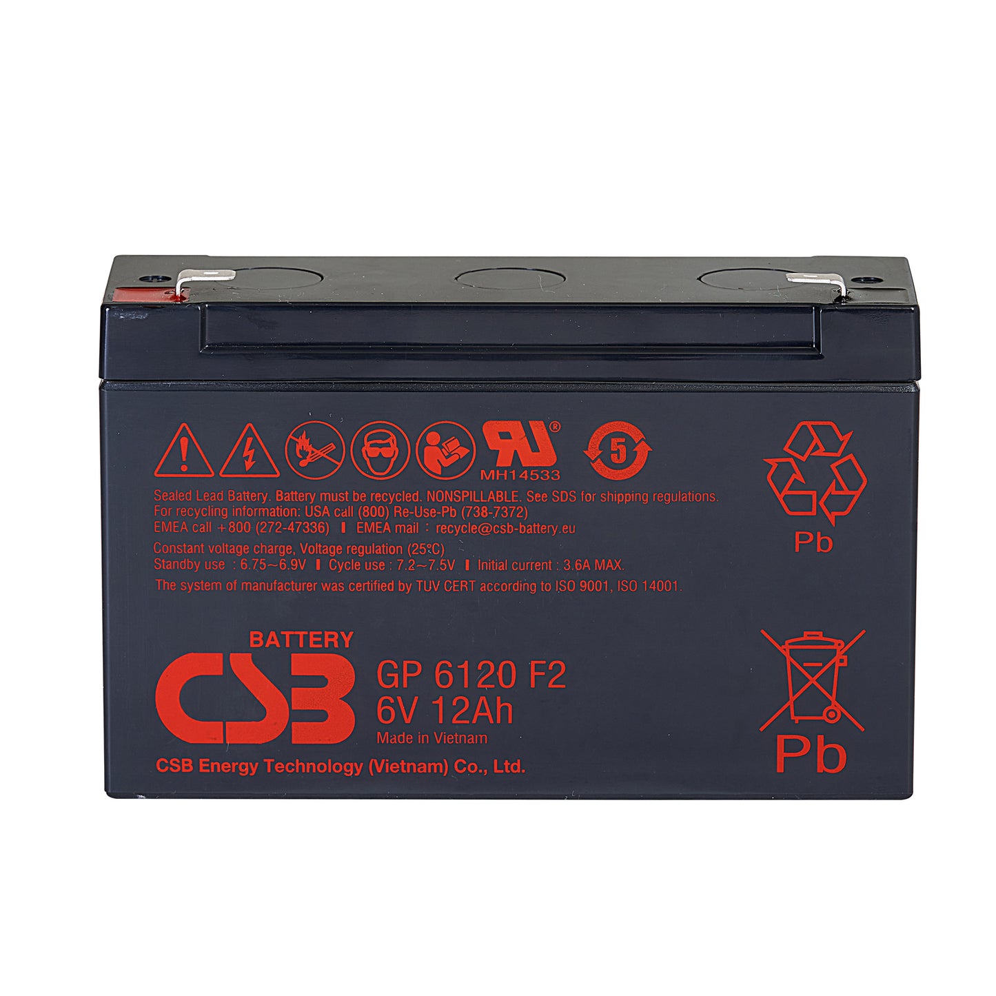 CSB-1009 UPS Battery Replacement Kit 6V 12Ah CSB (RBC52)